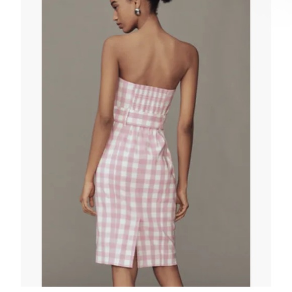 Maeve Strapless Sweetheart Fitted Midi Dress - Picture 2 of 3